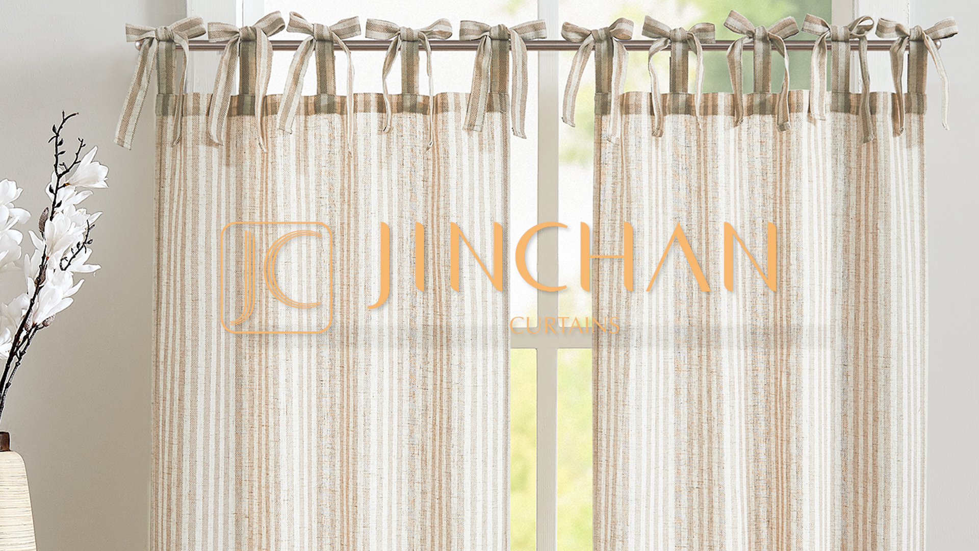 レディ￼ーカーテン Amazon.com: jinchan Tie Top Linen Kitchen Curtains 24 Inch